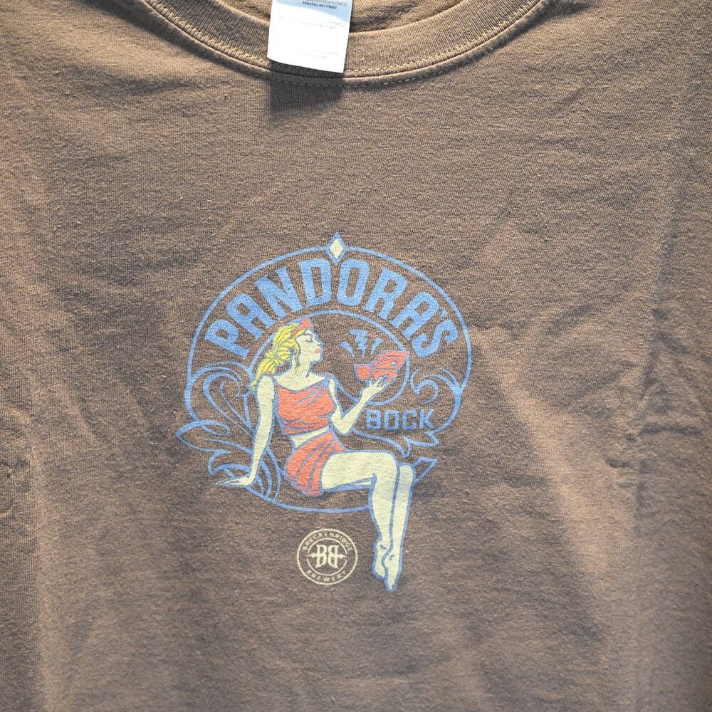 Breckenridge Brewery T shirt "Pandora's Bock", Brown, Men's large L